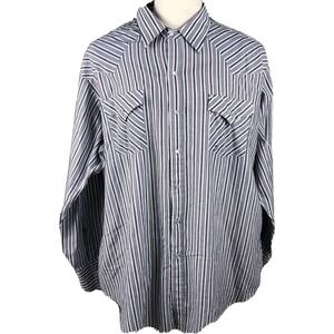 Ely Cattleman Western Wear Rodeo Cowboy Shirt Men's XXL Pearl Snaps Rancher Farm